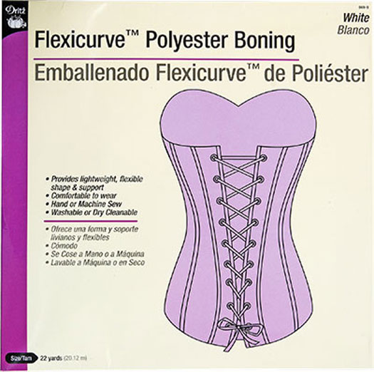 Flexicurve Poly Boning White - 12 yards, zoomed in. Select this picture to zoom back out.