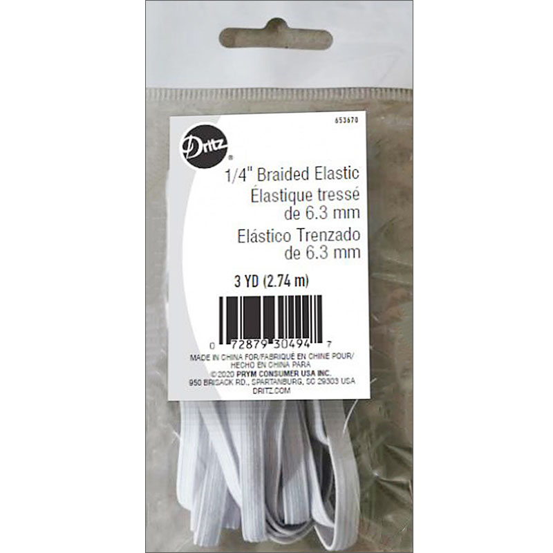 Braided Elastic 1/4" x 3yd
