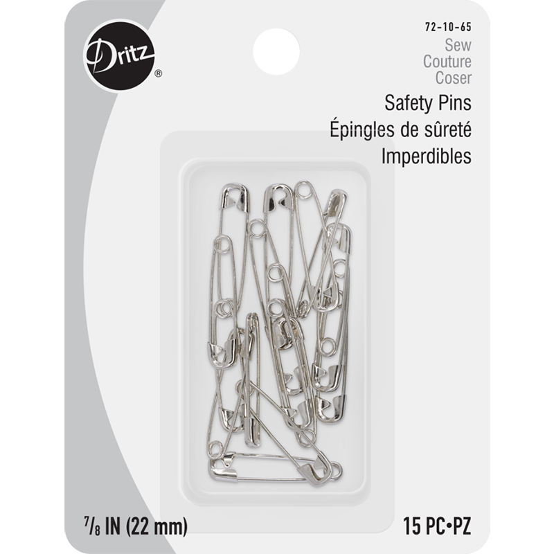 Safety Pins Size 0 10ct Nickel, zoomed in. Select this picture to zoom back out.