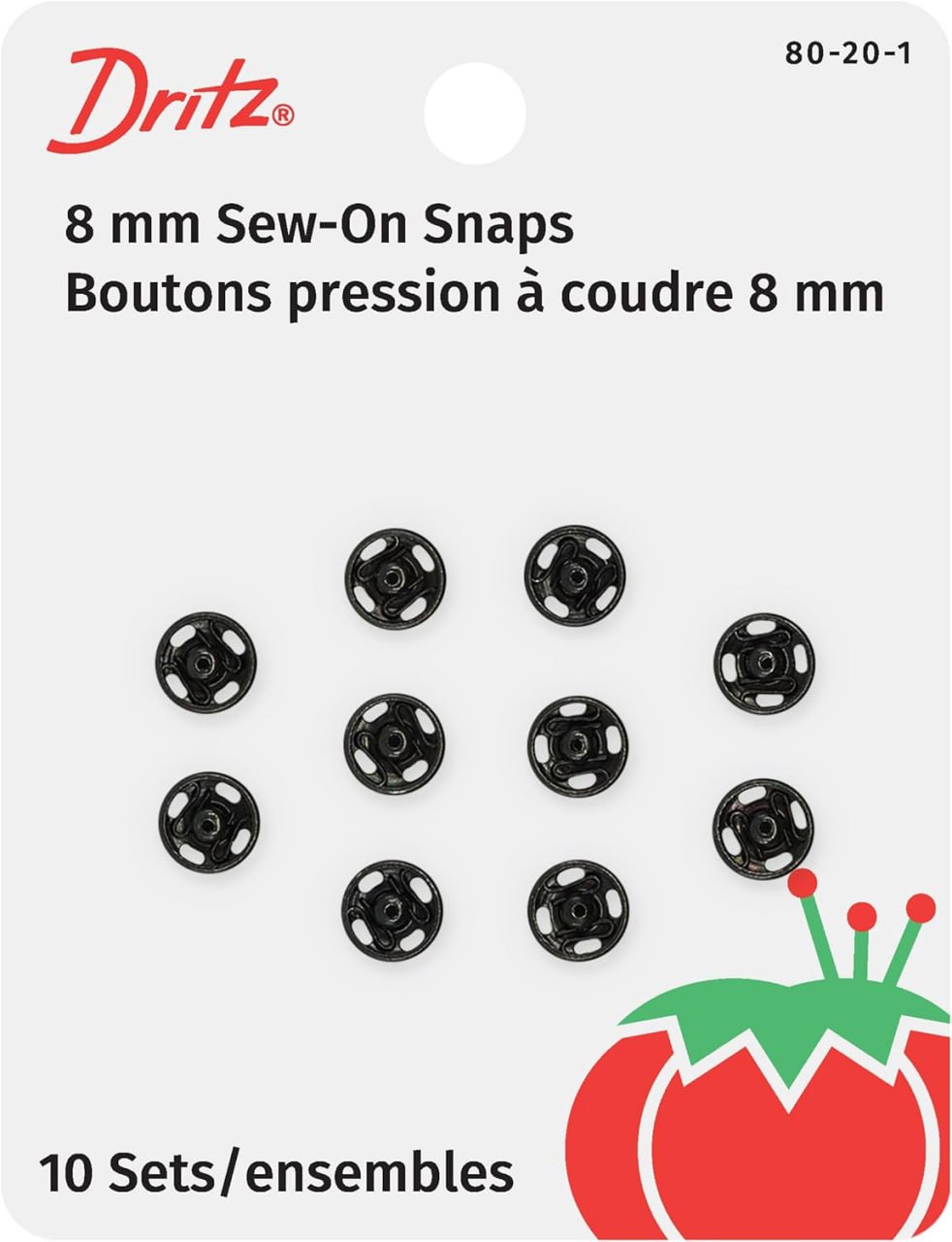 Sew On Snaps Size 00 10ct Black