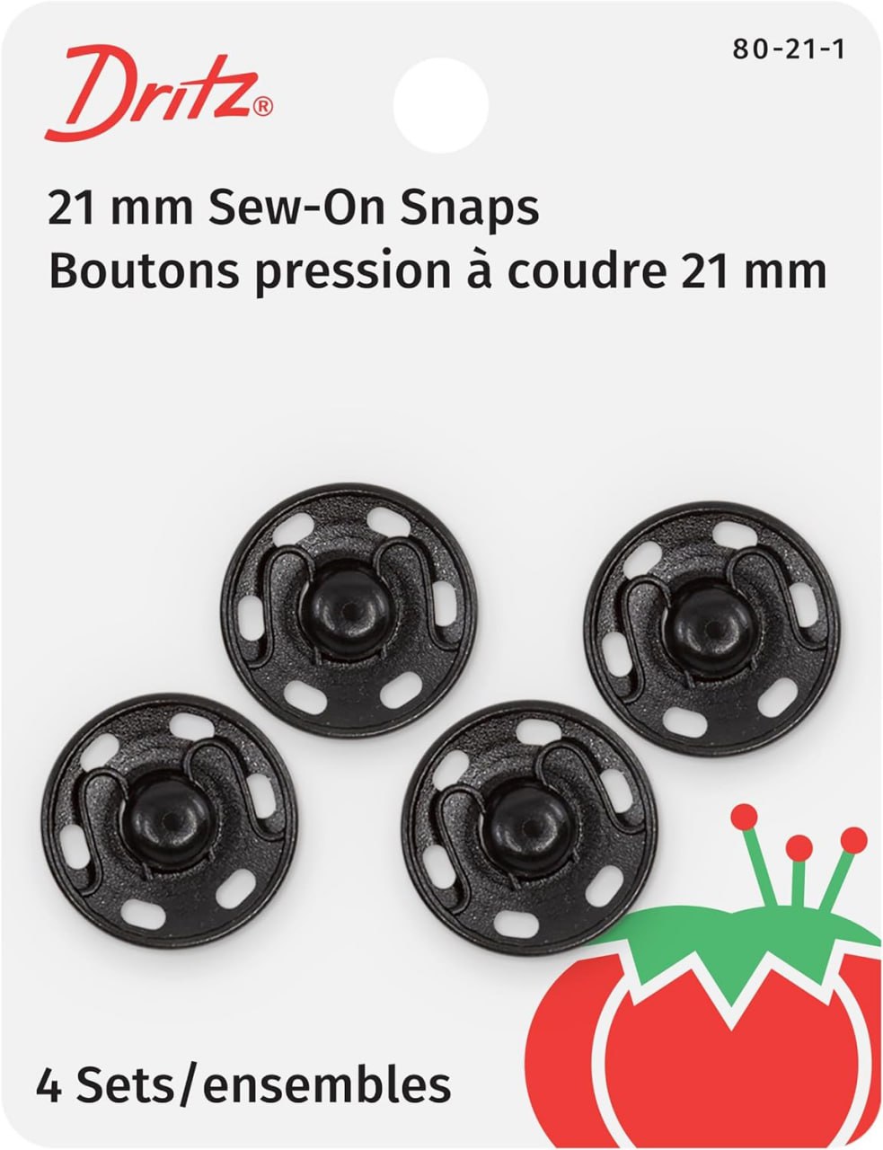 Sew On Snaps Size 10 4ct Black