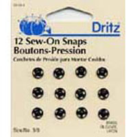 Sew On Snaps Size 000 12ct Black