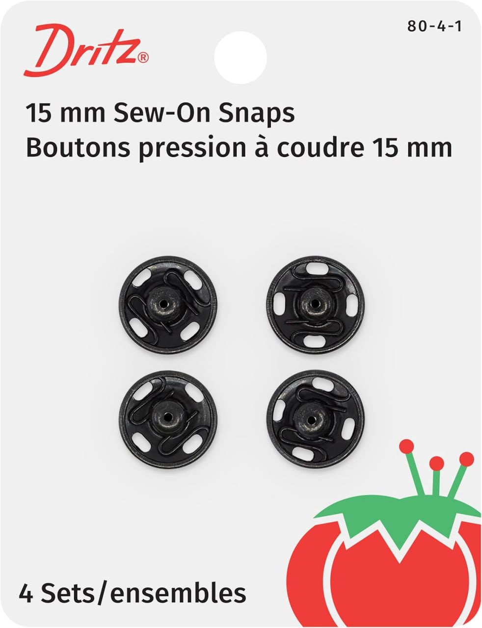 Sew On Snaps Size 4 4ct Black