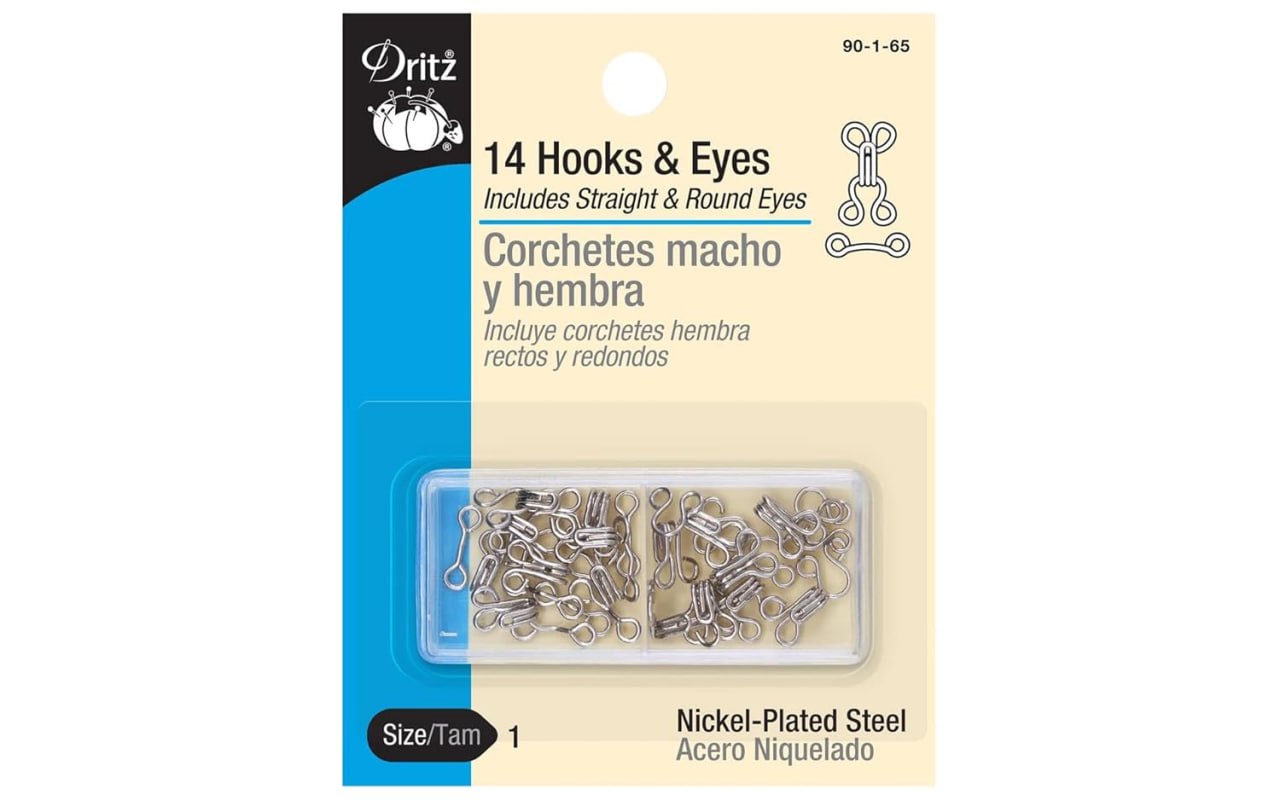 Hook & Eyes Size 1 14ct Nickel