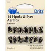 Hook & Eyes Size 2 14ct Black