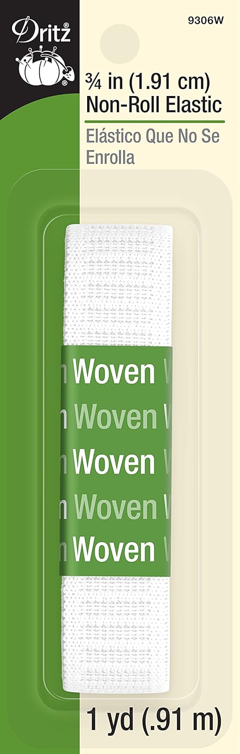 Non Roll Elastic 3/4"x1yd White