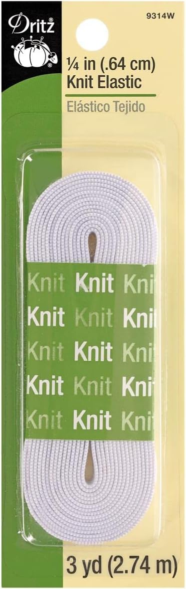 Knit Elastic 1/4"x3yd White