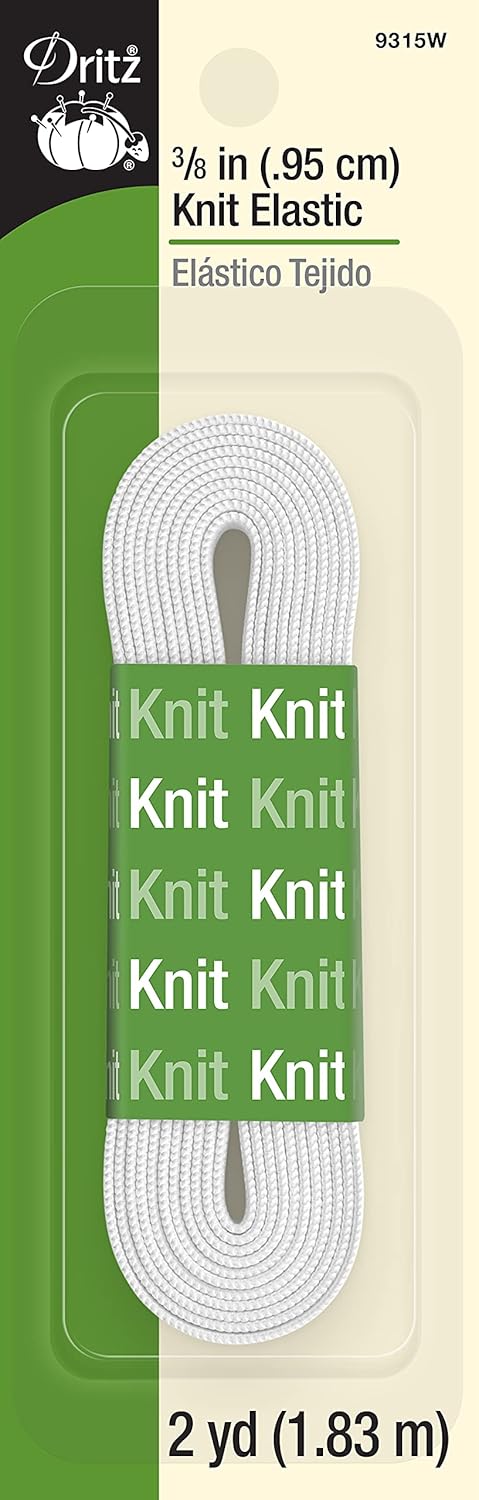 Knit Elastic 3/8"x2yd White