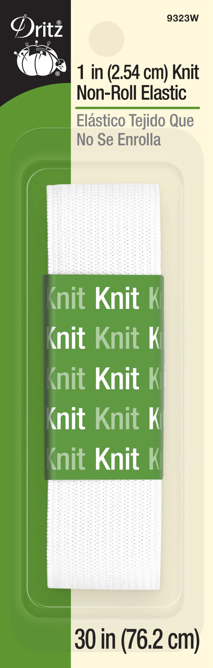 Knit Non Roll Elastic 1"x30" White