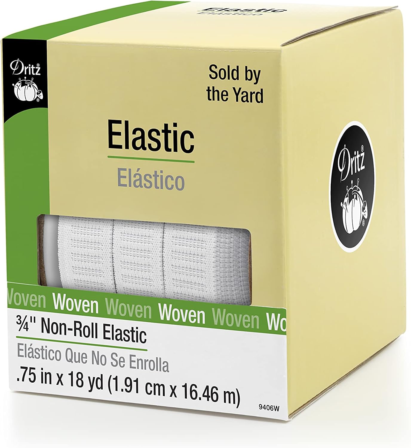 Non Roll Elastic 3/4" White - 18 yards