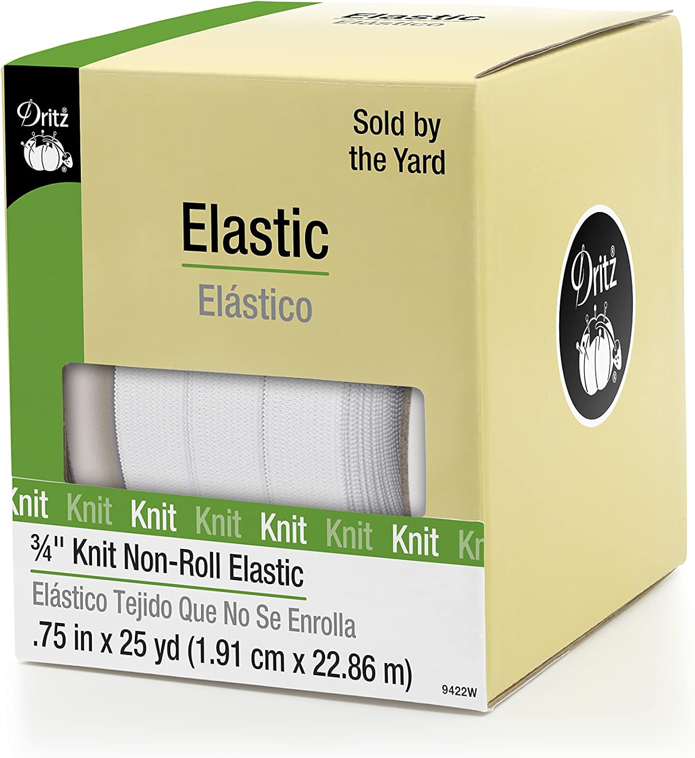 Knit Non Roll Elastic 3/4" White - 25 yards