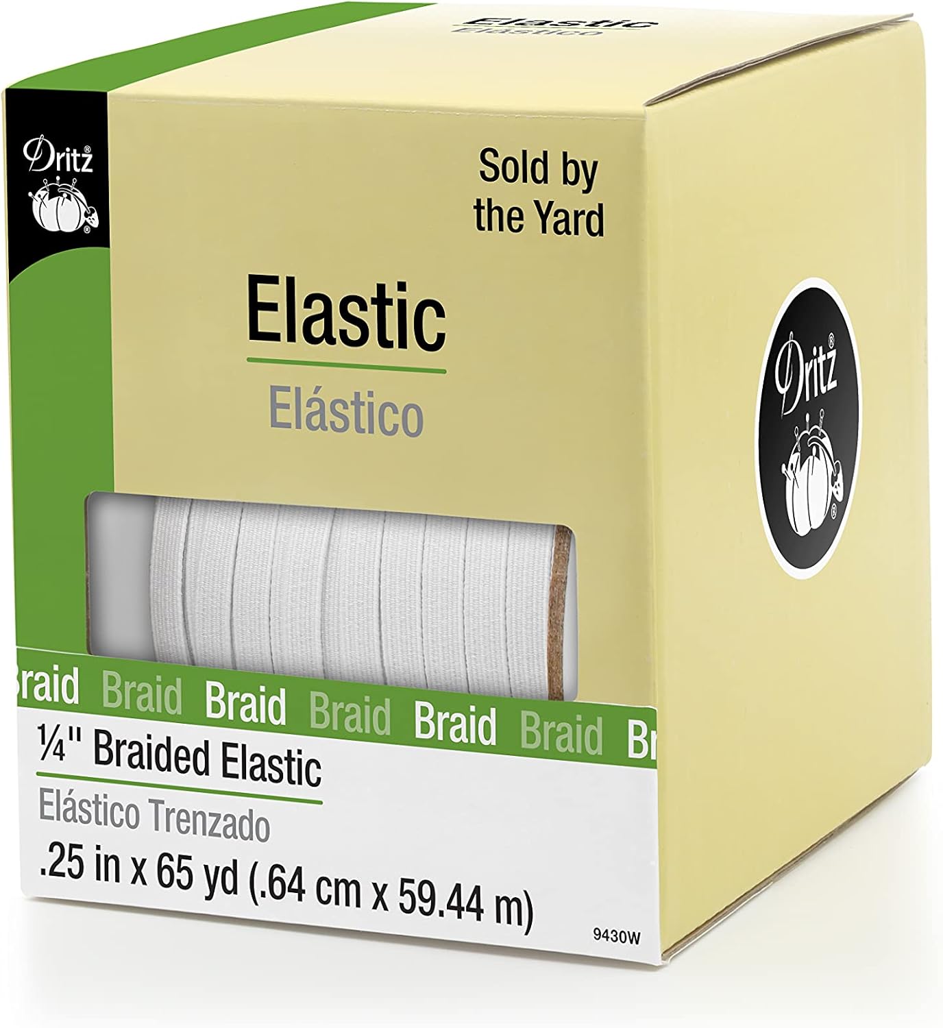 Braided Elastic 1/4" White