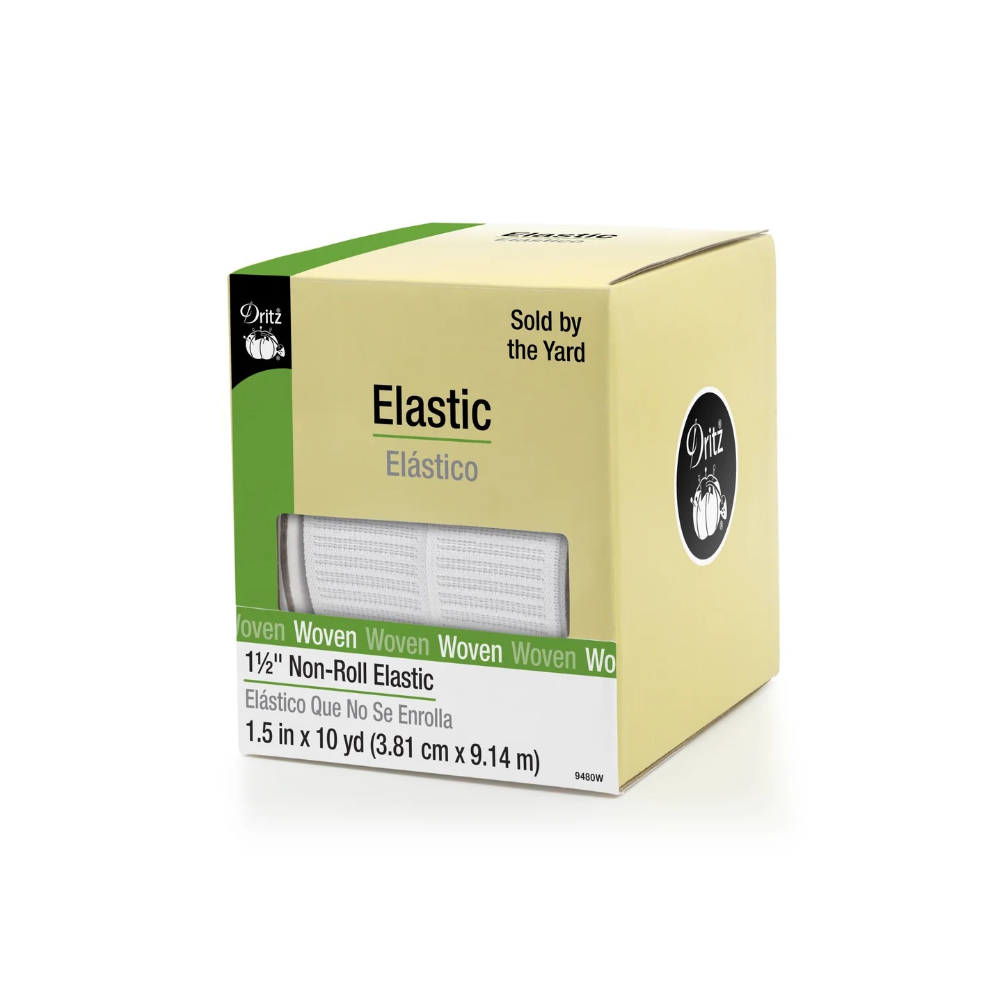 Non Roll Elastic 1 1/2" White - 10 yards