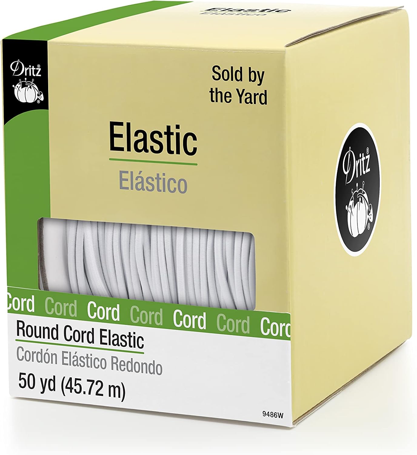 Round Cord Elastic White - 50 yards