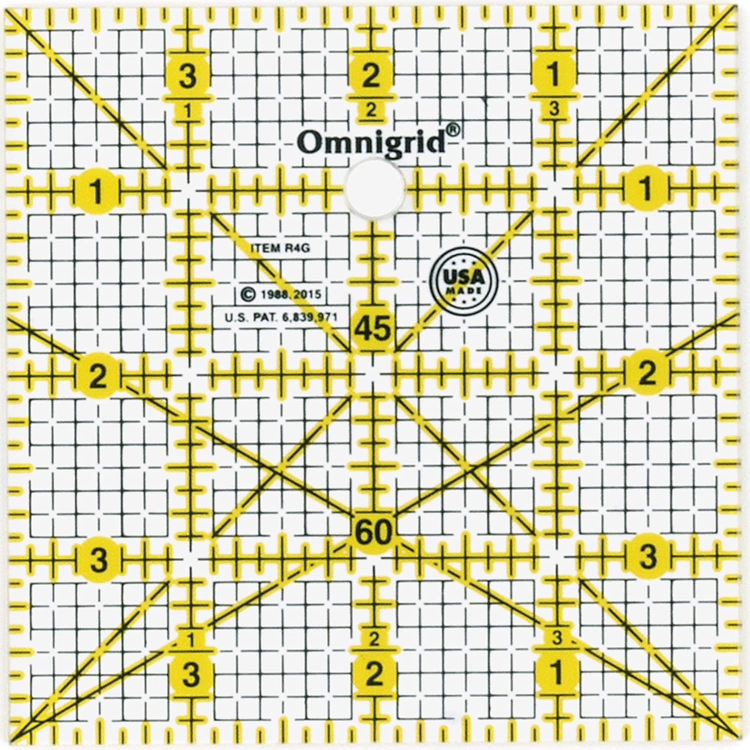 Omnigrid Square Quilting Ruler with Grid 4"