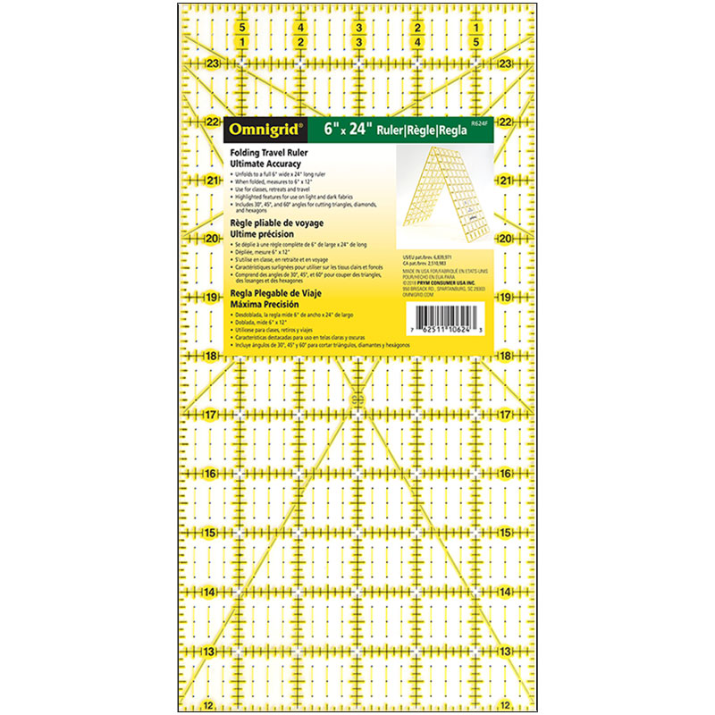 Rectangle Folding Quilting Ruler - 6" x 24"