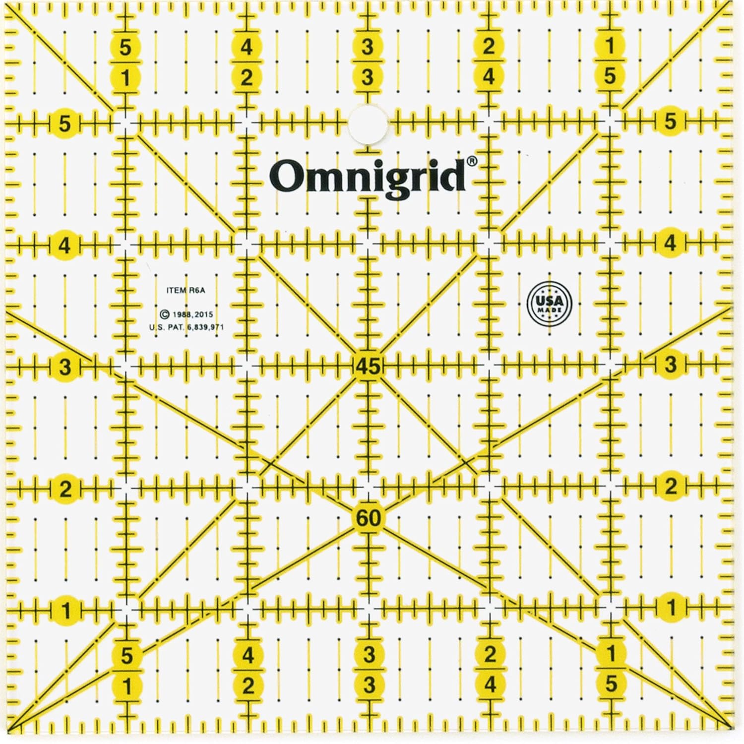 Omnigrid Quilting Ruler with Angles 6" x 6"