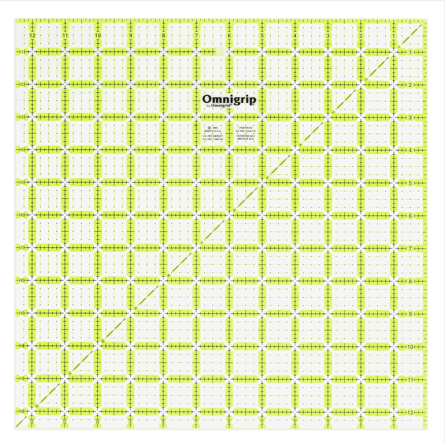 Omnigrip Square Quilting Ruler 12.5"