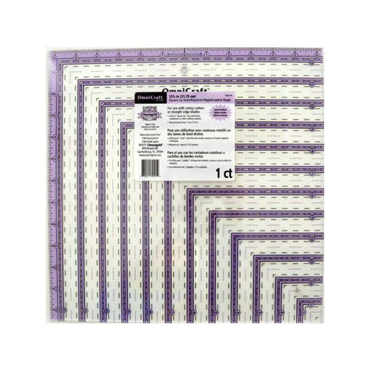 OmniCraft Square Up Quilting Ruler, different perspective #1, zoomed in. Select this picture to zoom back out.