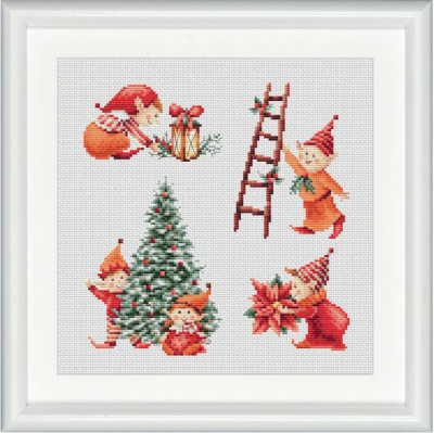 Christmas Elves 1 (Aida) - Cross Stitch Kit