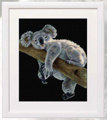 Koala (Black Aida) - Cross Stitch Kit