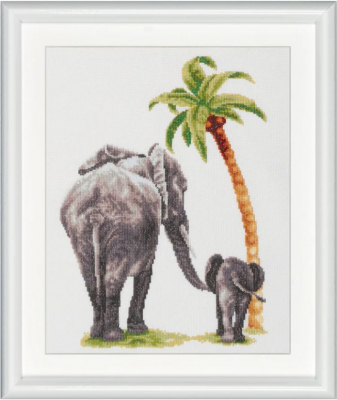 Safari Elephant (Linen) - Cross Stitch Kit