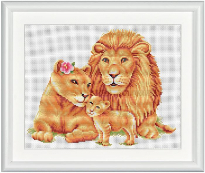 Safari Lion (Linen) - Cross Stitch Kit