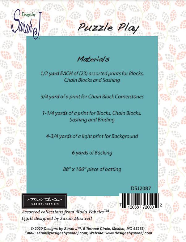 Puzzle Play BOM 12 MOS - Quilt Pattern