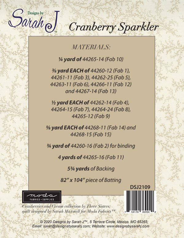 Cranberry Sparkler - Quilt Pattern