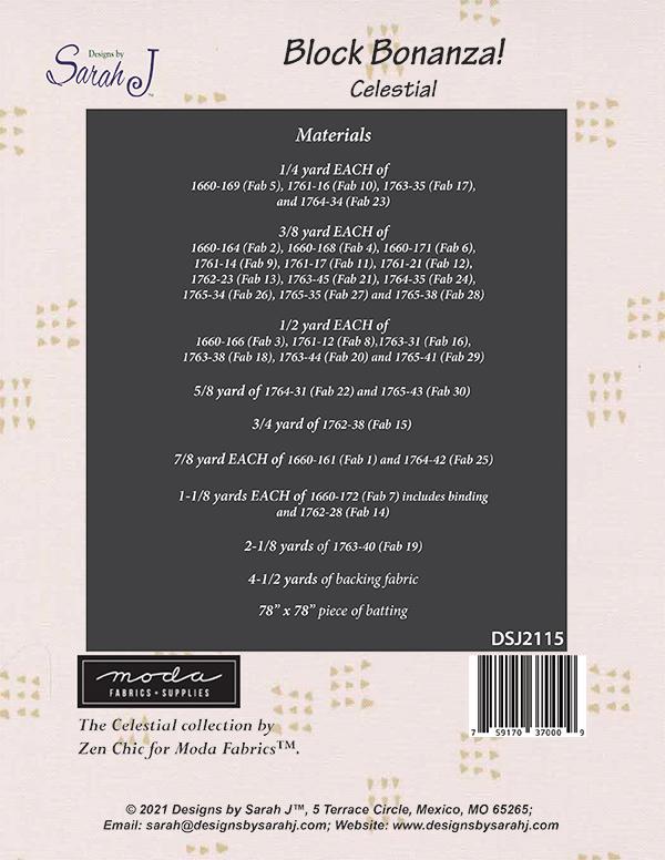 Block Bonanza Celestial - Quilt Pattern