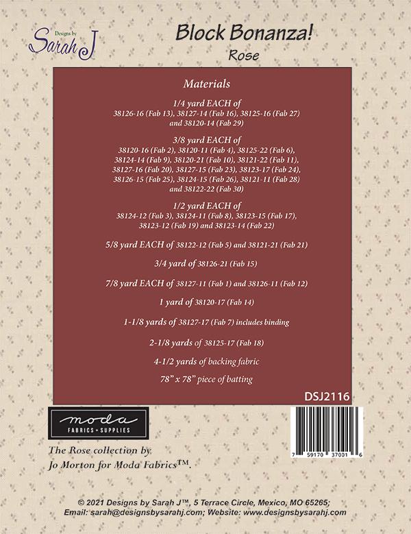 Block Bonanza Rose - Quilt Pattern