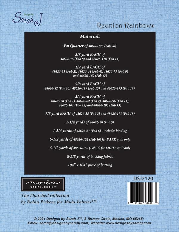 Reunion Rainbows - Quilt Pattern