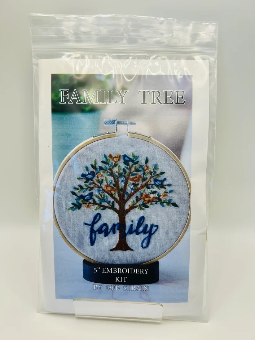 Family Tree - Embroidery Kit, different perspective #1, zoomed in. Select this picture to zoom back out.