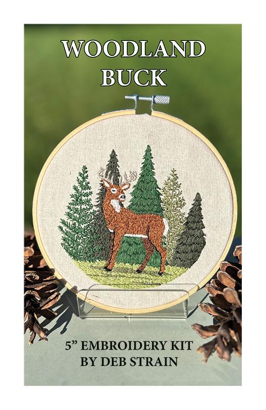 Woodland Bucks - Embroidery Kit, zoomed in. Select this picture to zoom back out.