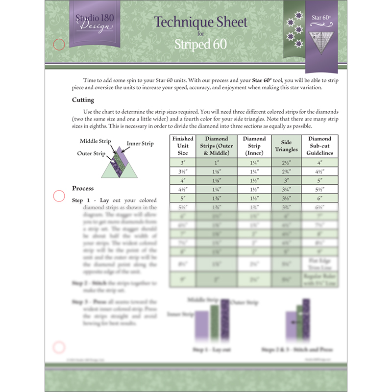 Tech Sheet Striped 60 - Quilt Pattern