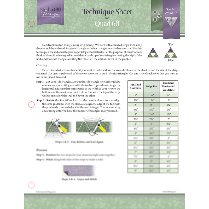 Tech Sheet Quad 60 - Quilt Pattern