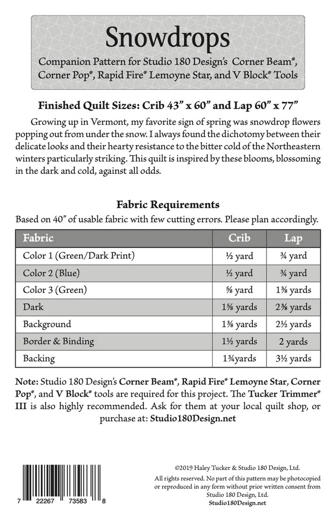 Snowdrops - Quilt Pattern