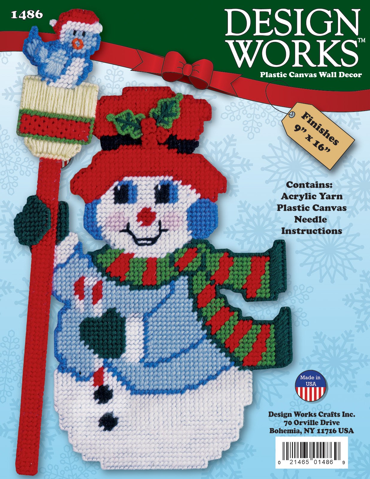 Snowman With Broom - Christmas Plastic Canvas Kit