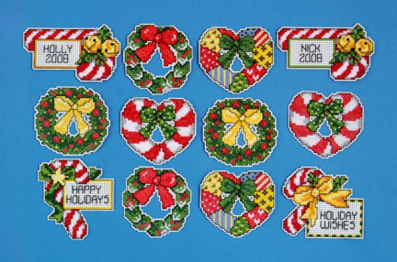 Candy Cane & Wreath - Cross Stitch Kit