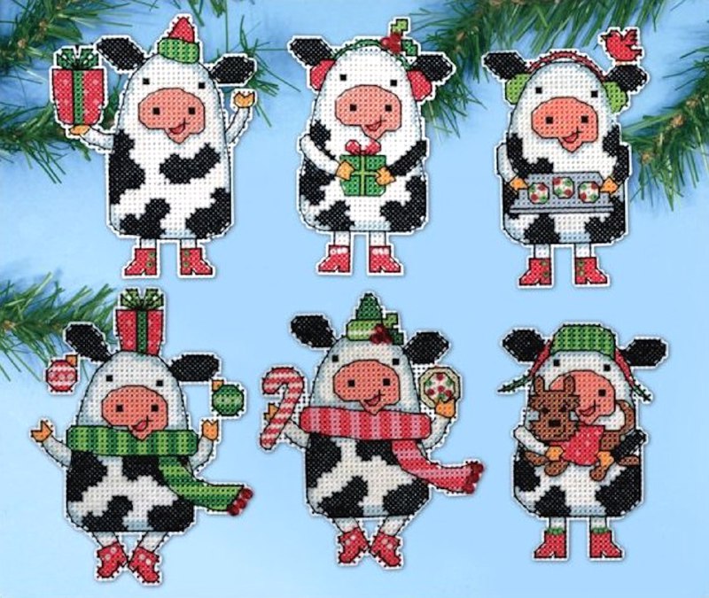 Christmas Cows - Cross Stitch Kit