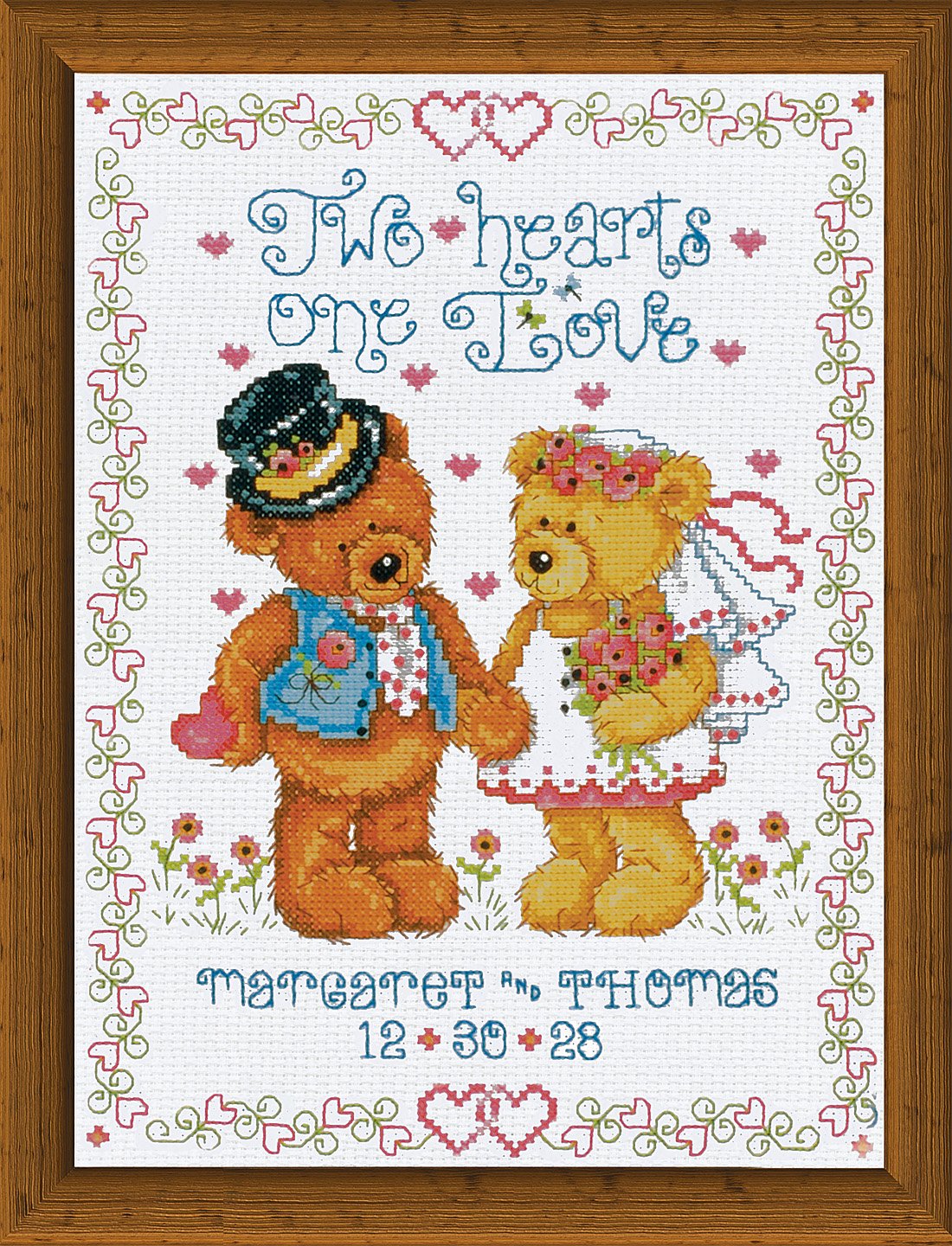 Two Hearts Wedding Sampler - Cross Stitch Kit