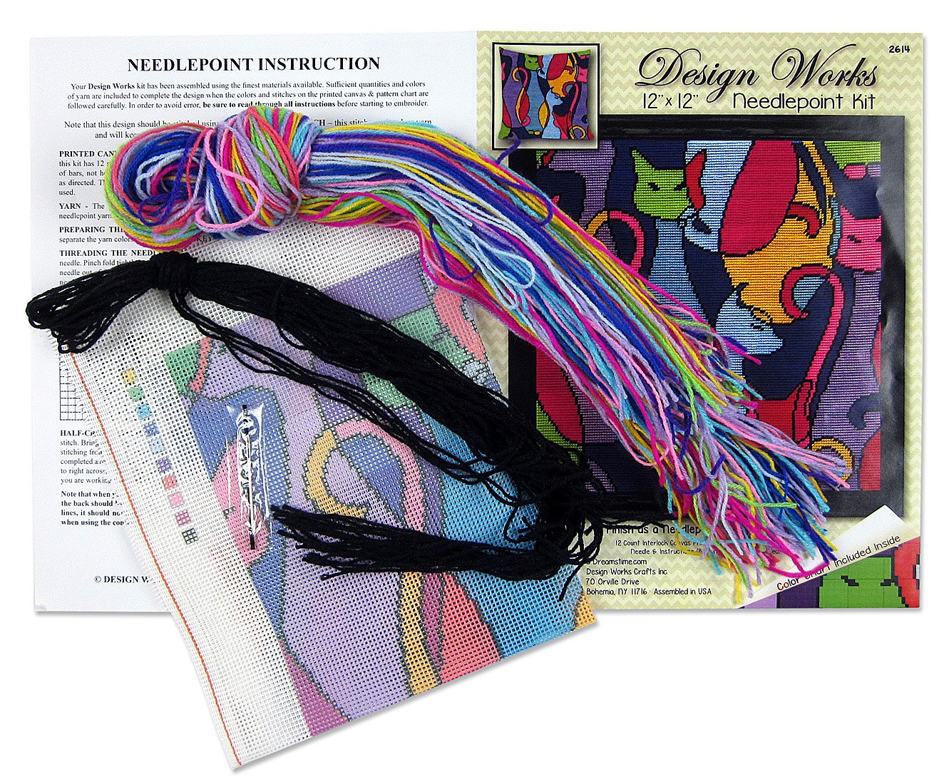 Colorful Cats - Needlepoint Kit