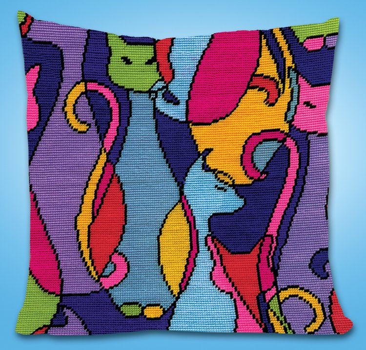 Colorful Cats - Needlepoint Kit