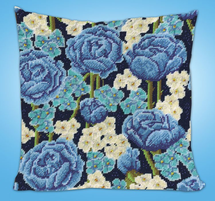 Blue Roses - Needlepoint Kit