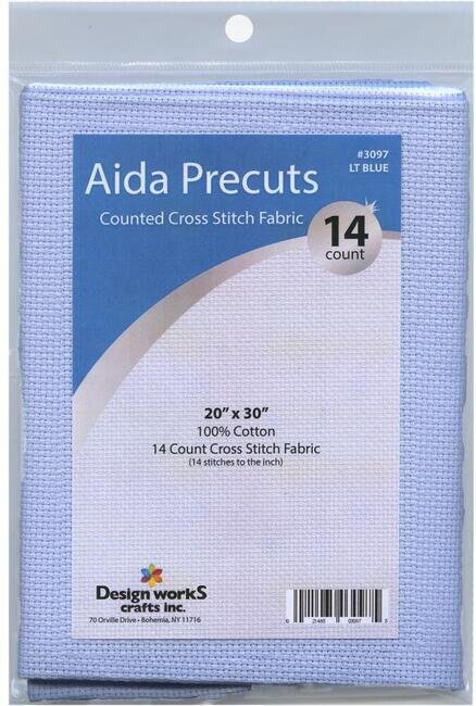 14 Count Light Blue Aida Fabric - 20 x 30 inches
