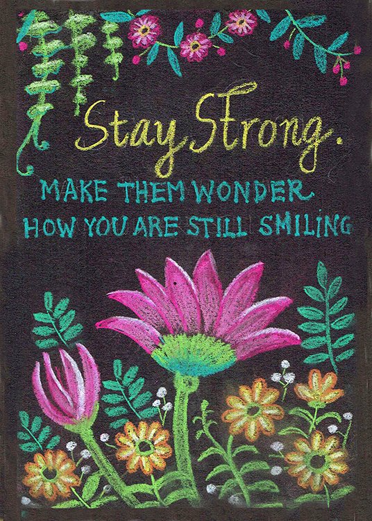 Stay Strong - Cross Stitch Kit, zoomed in. Select this picture to zoom back out.