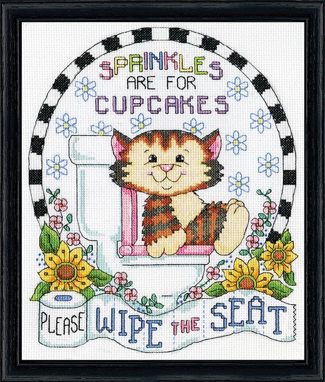 Wipe the Seat Cat - Cross Stitch Kit