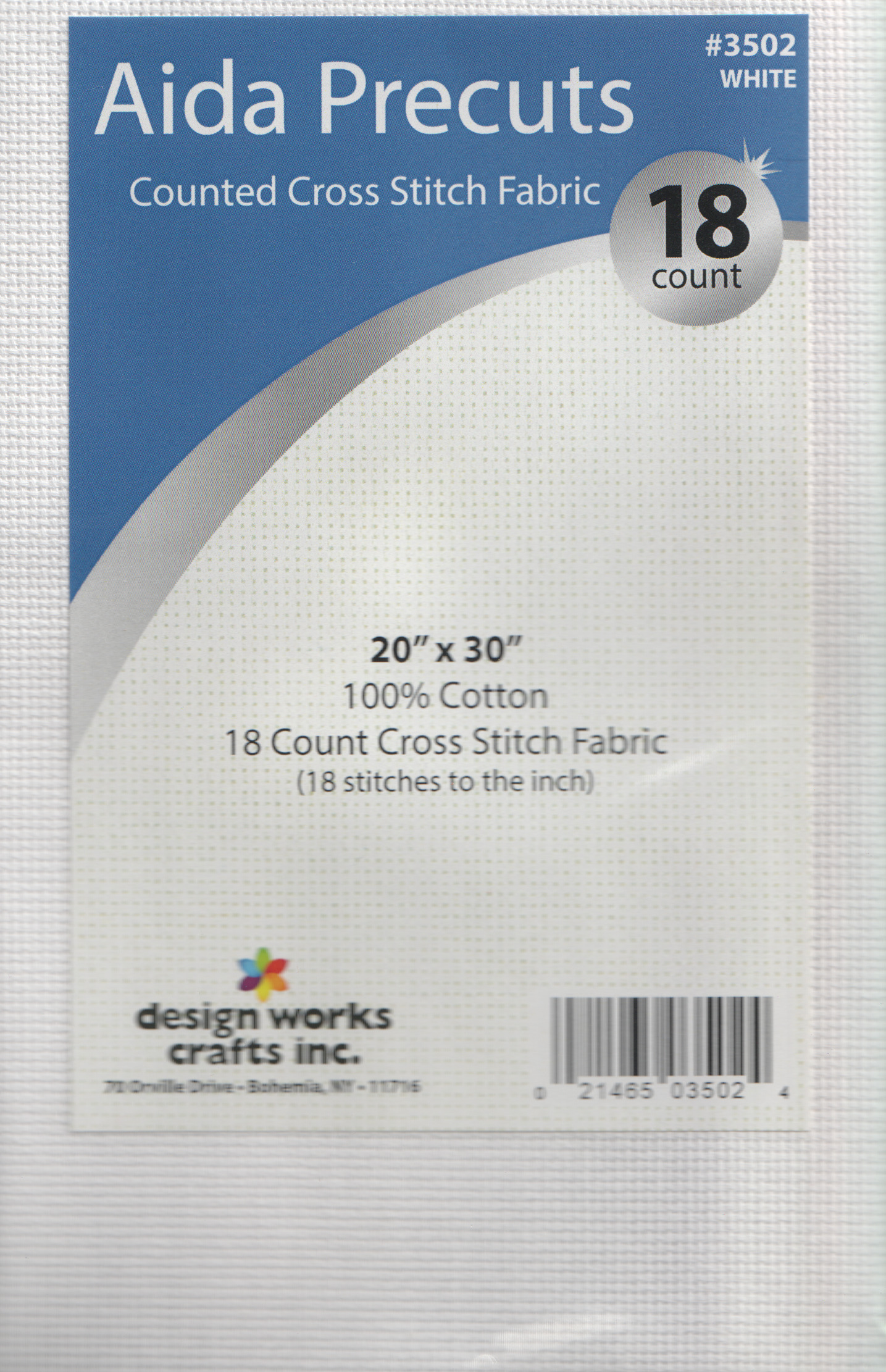 18 Count White Aida Fabric - 20 x 30 inches