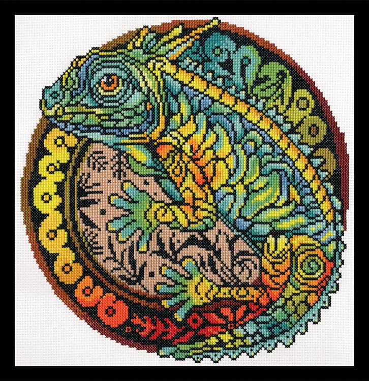 Rainbow Iguana - Cross Stitch Kit