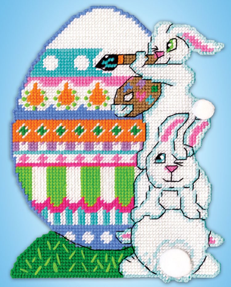 Painting Bunnies - Easter Plastic Canvas Kit
